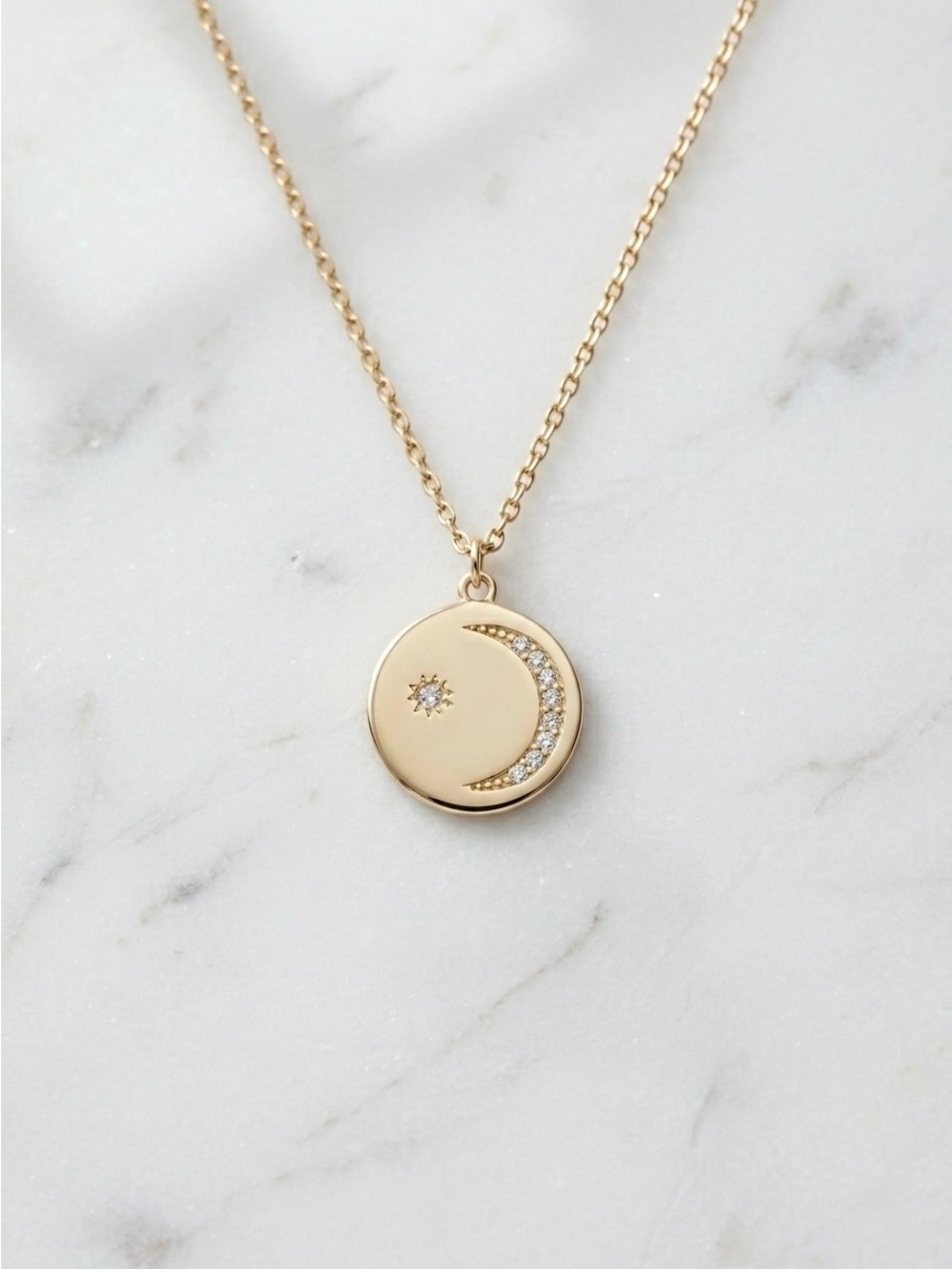 S925 Vacation-Ready Moon-star Coin Necklace - Picture 4 of 5